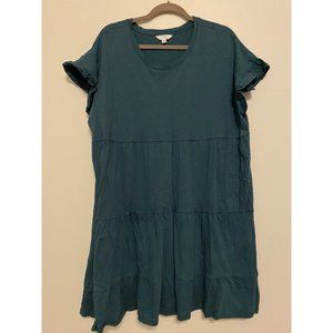 Plus Evergreen Ruffle Dress